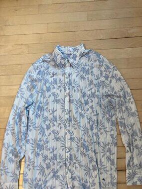 Tommy Bahama San Lucio Stretch Button Up Shirt Men’s XXL Blue Floral